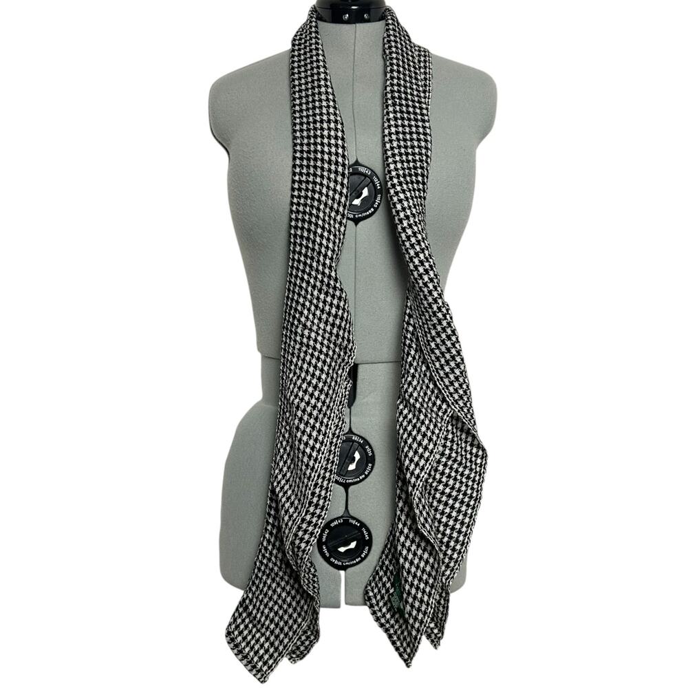 Lauren Ralph Lauren Merino Wool Houndstooth Ruffled Scarf